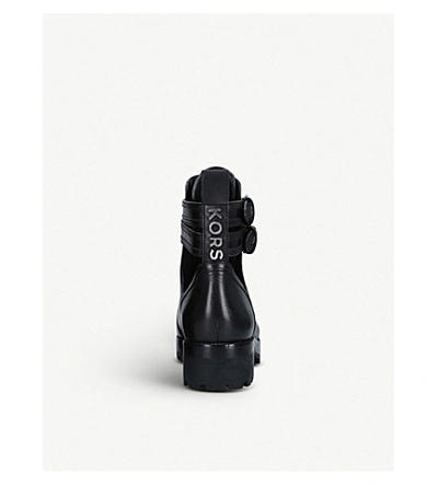 Shop Michael Michael Kors Bensen Cut-out Detail Leather Boots In Black
