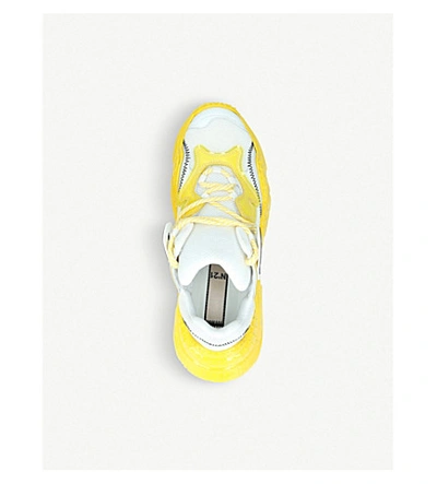 Shop N°21 Billy Leather And Mesh Trainers In Yellow