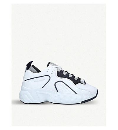 Shop Acne Studios Manhattan Leather Trainers In White/oth