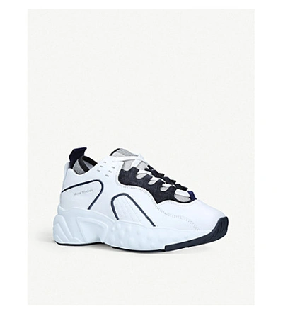Shop Acne Studios Manhattan Leather Trainers In White/oth