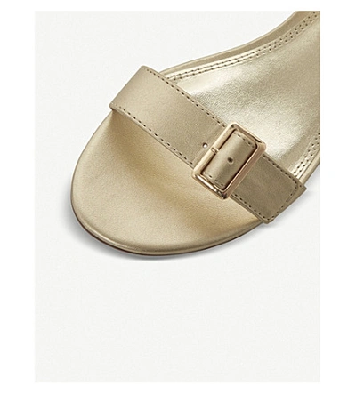 Shop Dune Karinaa Laser Cut Metallic Wedge Sandals In Gold