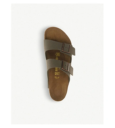 Birkenstock Mens Stone Arizona Two-strap Faux-leather Sandals In Stone