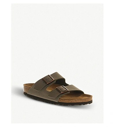 Birkenstock Mens Stone Arizona Two-strap Faux-leather Sandals In Stone