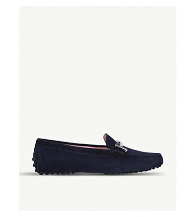 Shop Tod's Gommini Driving Shoes In Mid Blue