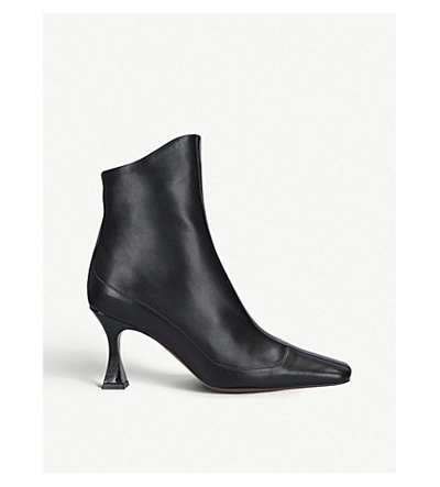 Shop Manu Atelier Duck Leather Ankle Boots In Black