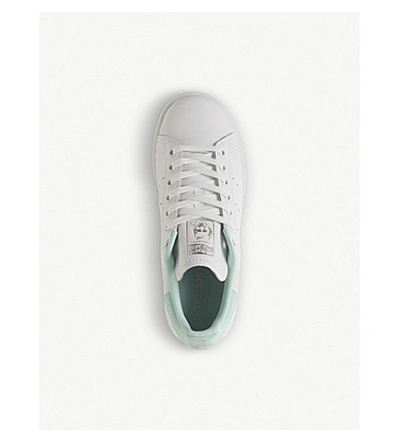 Shop Adidas Originals Stan Lee Low-top Leather Trainers In White Silver Mint