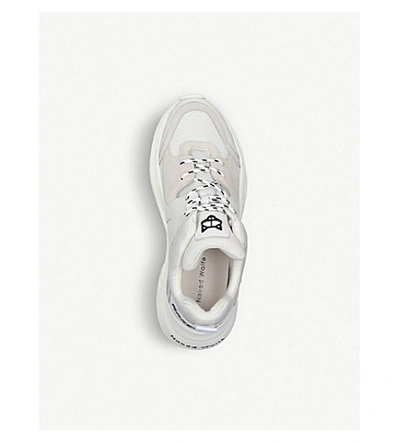 Shop Naked Wolfe Womens White Track Leather And Mesh Trainers