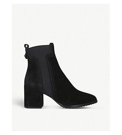 Shop Tod's T-gusset Suede Chelsea Boots In Black/comb