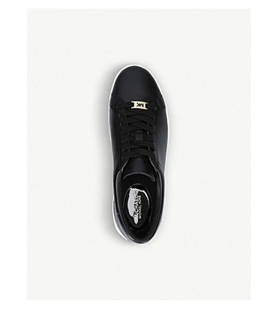 Shop Michael Michael Kors Irving Logo-print Leather Trainers In Black