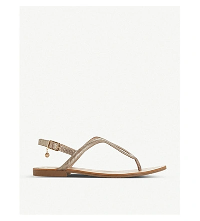 Shop Dune Linay Metallic Snake-effect Sandals In Natural-reptile Syntheti