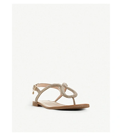 Shop Dune Linay Metallic Snake-effect Sandals In Natural-reptile Syntheti