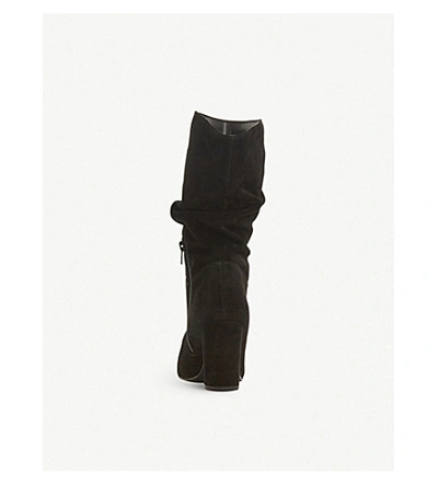 Dune Rafaellie Ruched Suede Boots In Black suede ModeSens