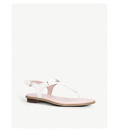 Shop Michael Michael Kors Mk Plate Pvc Sandals In Pale Pink