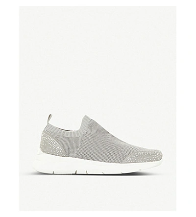 Shop Dune Elki Knitted Trainers In Grey-fabric