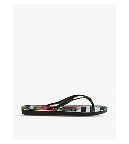 havaianas slim tropical floral flip flops