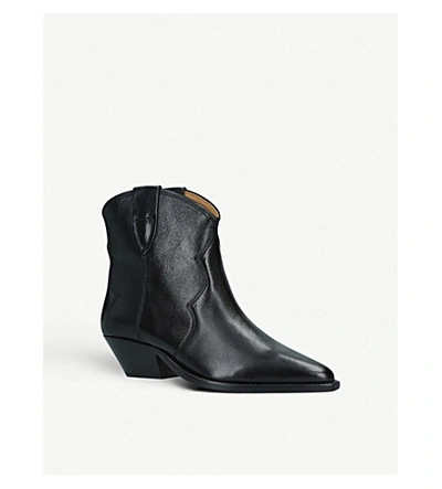 Shop Isabel Marant Dewina Leather Boots In Black