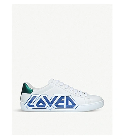 Shop Gucci New Ace Leather Trainers In Blk/other
