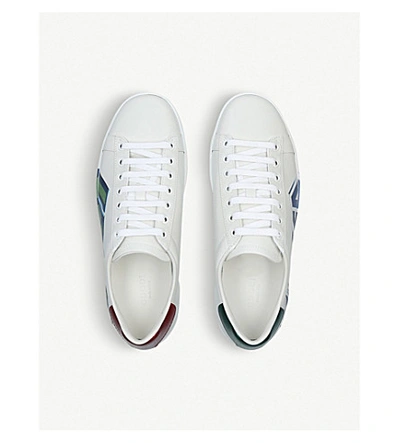 Shop Gucci New Ace Leather Trainers In Blk/other