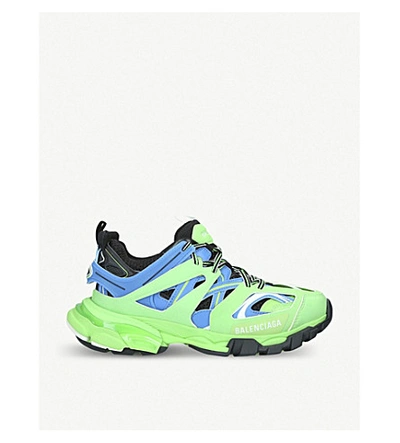 Shop Balenciaga Track Nylon And Mesh Trainers In Green Oth