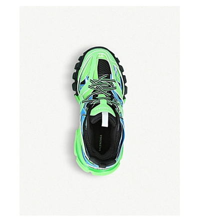 Shop Balenciaga Track Nylon And Mesh Trainers In Green Oth