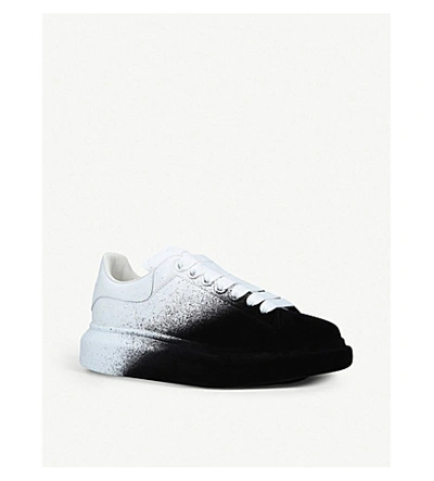 Shop Alexander Mcqueen Runway Leather Platform Trainers In White/blk