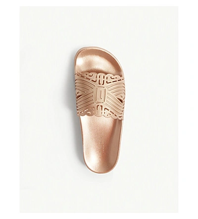 Shop Ted Baker Missley Cutout Sliders In Rosegold