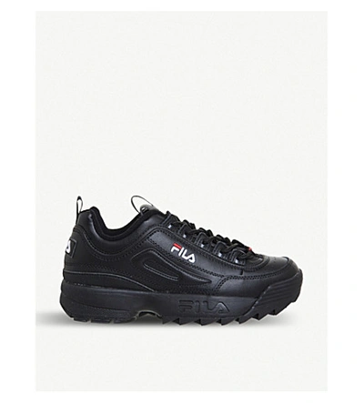 Shop Fila Disruptor Ii Leather Trainers In Black Mono