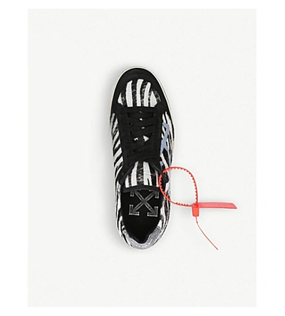Shop Off-white Arrow Leather Trainers In Blk/blue