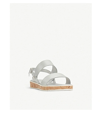 Shop Dune Luminere Metallic Faux-leather Slingback Sandals In Silver