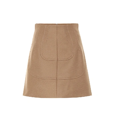 Shop N°21 Wool And Cashmere Miniskirt In Beige
