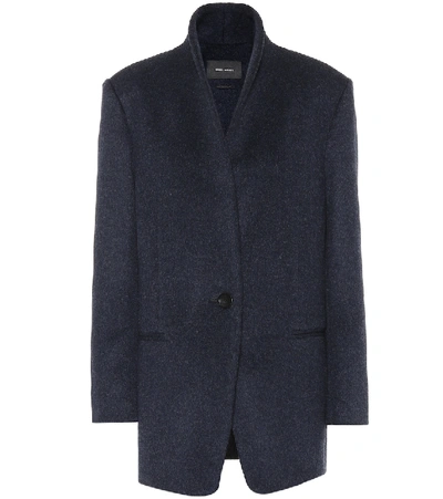 Shop Isabel Marant Felicie Wool-blend Jacket In Blue