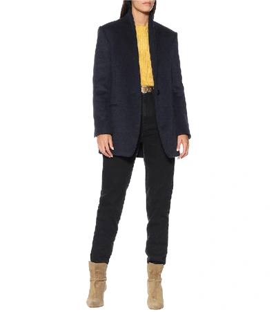 Shop Isabel Marant Felicie Wool-blend Jacket In Blue
