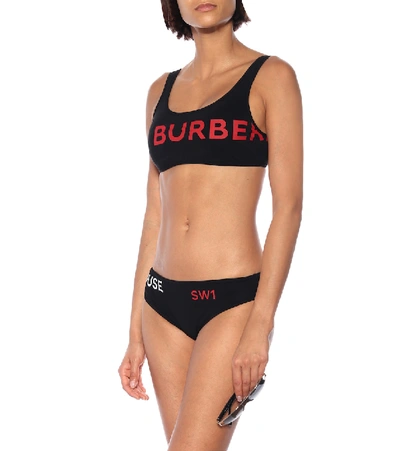 Shop Burberry Printed Bikini In Black