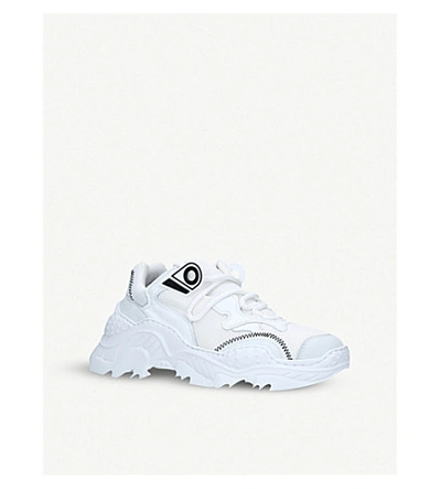 Shop N°21 Billy Leather And Mesh Trainers In White
