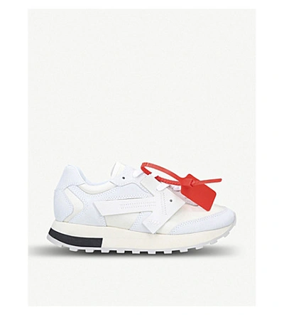 Shop Off-white Arrow Runner Suede And Shell Trainers In White