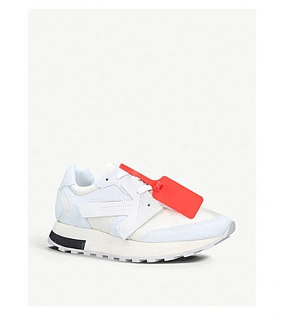 Shop Off-white Arrow Runner Suede And Shell Trainers In White