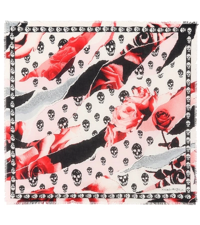 Shop Alexander Mcqueen Printed Scarf In Multicoloured