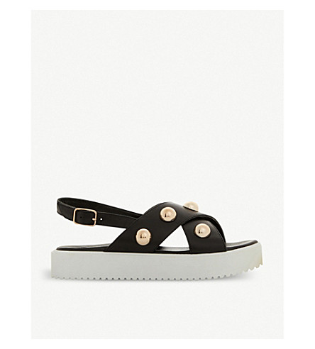 dune black studded sandals