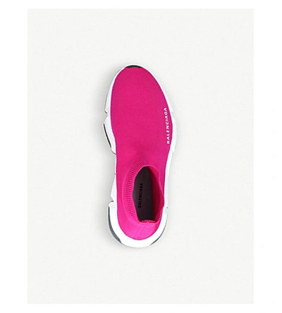 Balenciaga Speed Stretch-knit High-top Sneakers In Pink