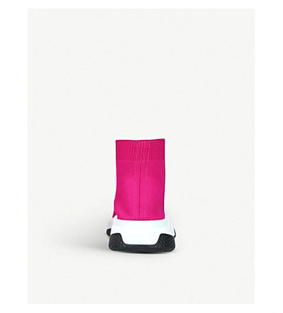 Balenciaga Speed Stretch-knit High-top Sneakers In Pink