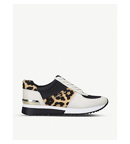 leopard print wedge trainers