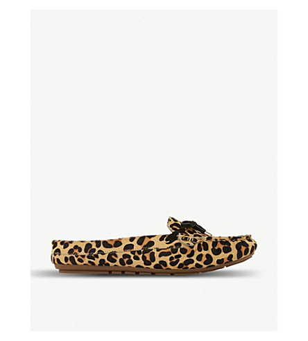 dune leopard print loafers