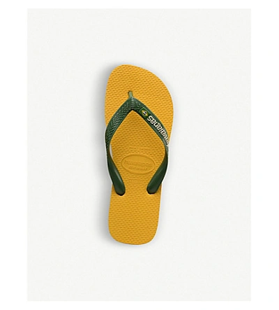 Shop Havaianas Logo-embellished Rubber Flip-flops In Brasil Logo Banana