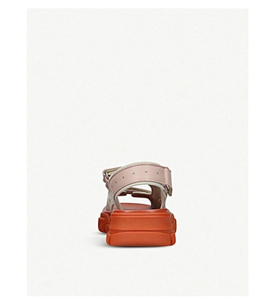 Shop Gucci Aguru Sand Leather And Mesh Sandal In Pink