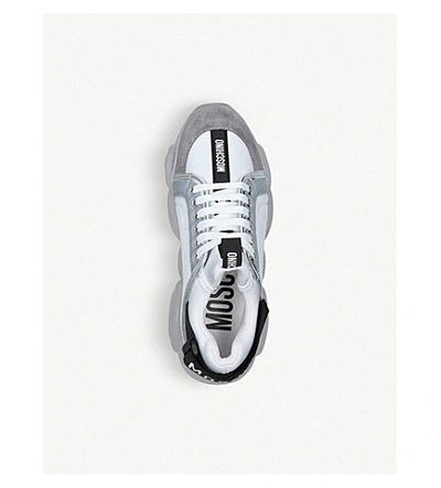 Shop Moschino Teddy Mesh Running Trainers In White/oth
