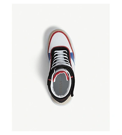 Shop Claudie Pierlot Leather And Suede High-top Trainers In Multico