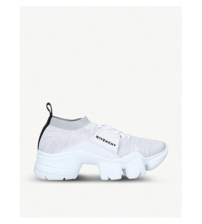 Shop Givenchy Jaw Knitted Sock Trainers In White