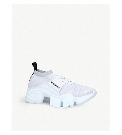 Shop Givenchy Jaw Knitted Sock Trainers In White