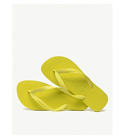 Shop Havaianas Top Rubber Flip-flops In Citrus Yellow