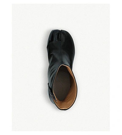 Shop Maison Margiela Tabi Leather Platform Boots In Black